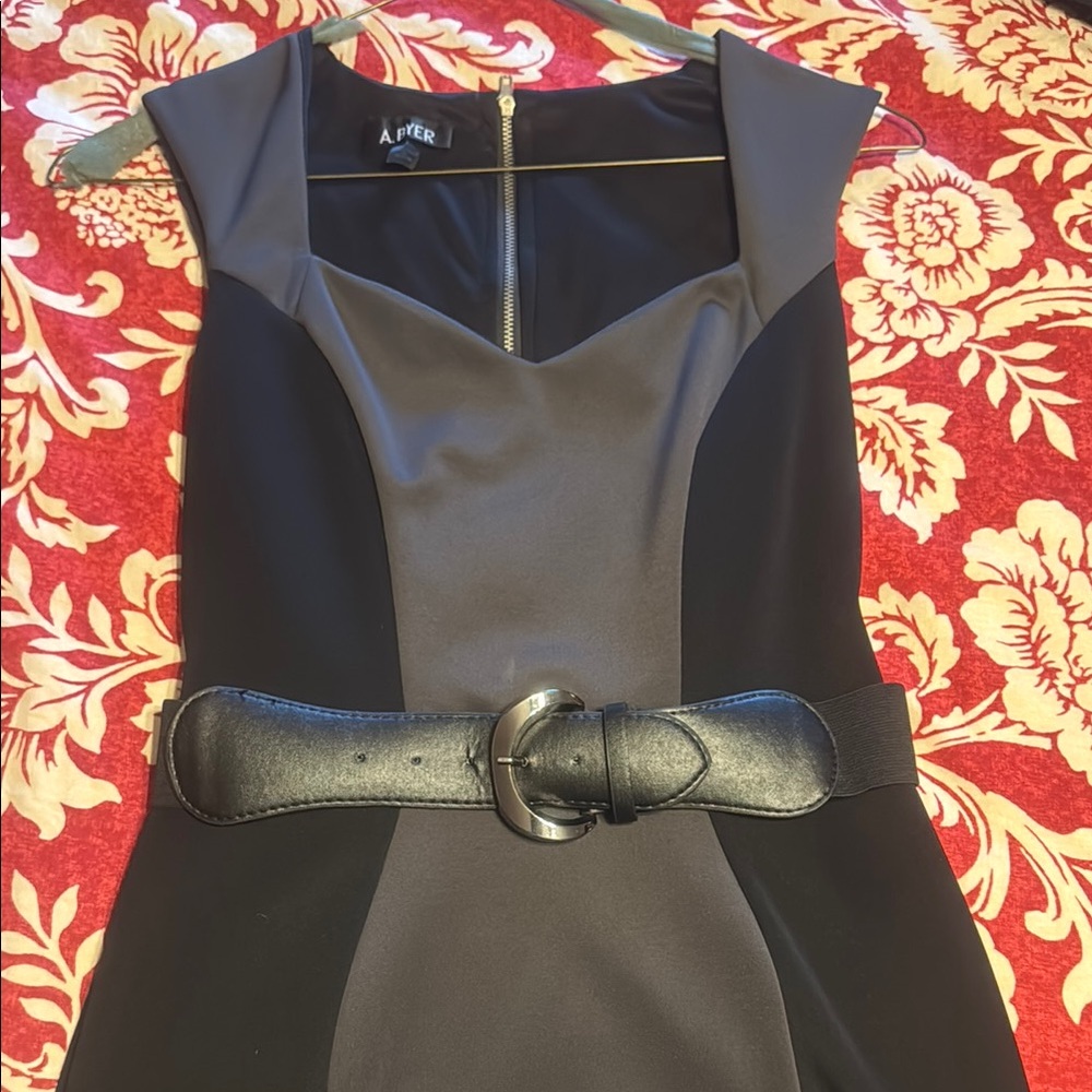 Black and Gray Women's Dress - Picture 3 of 3